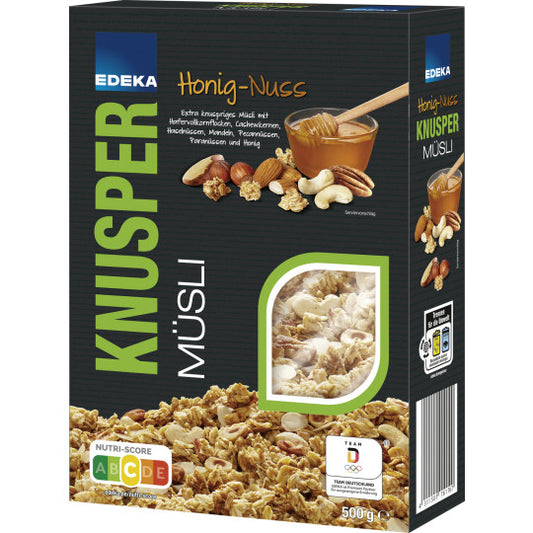 EDEKA Herzstücke Knuspermüsli Honig-Nuss 500g