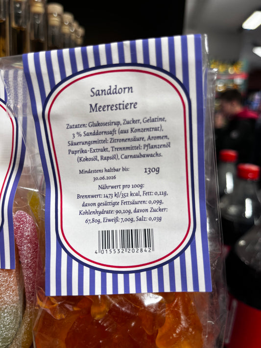 Sanddorn Meeresfrüchte Fruchtgummi 130 g