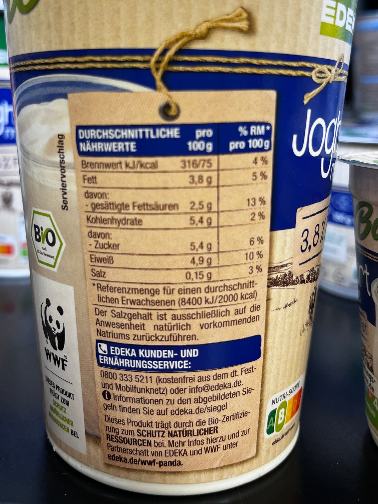 EDEKA Bio Joghurt 3,8 %