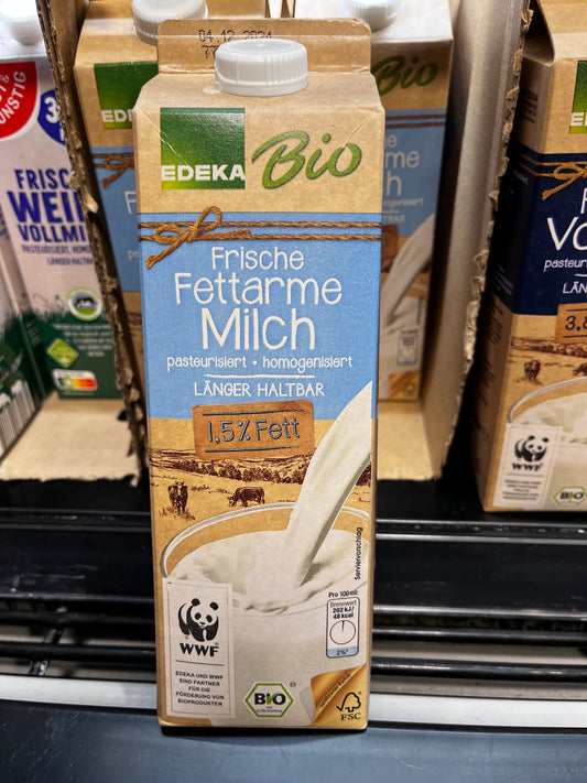 Edeka Bio fettarme Milch 1,5% Fett